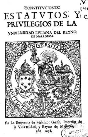 uNIV. mALLORCA, 1698.